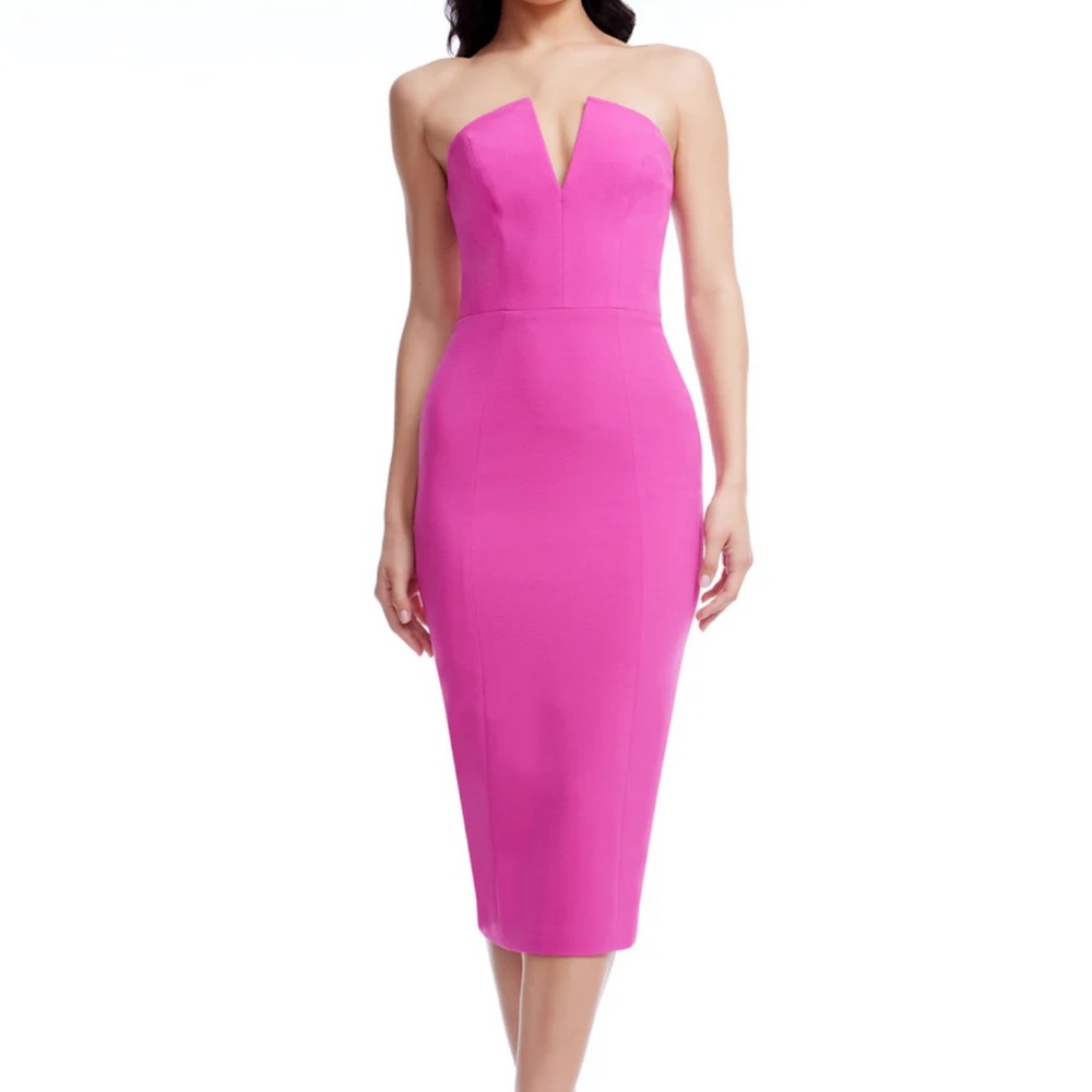 Dress the Population - Perla Bright Fuchsia Strapless Dress